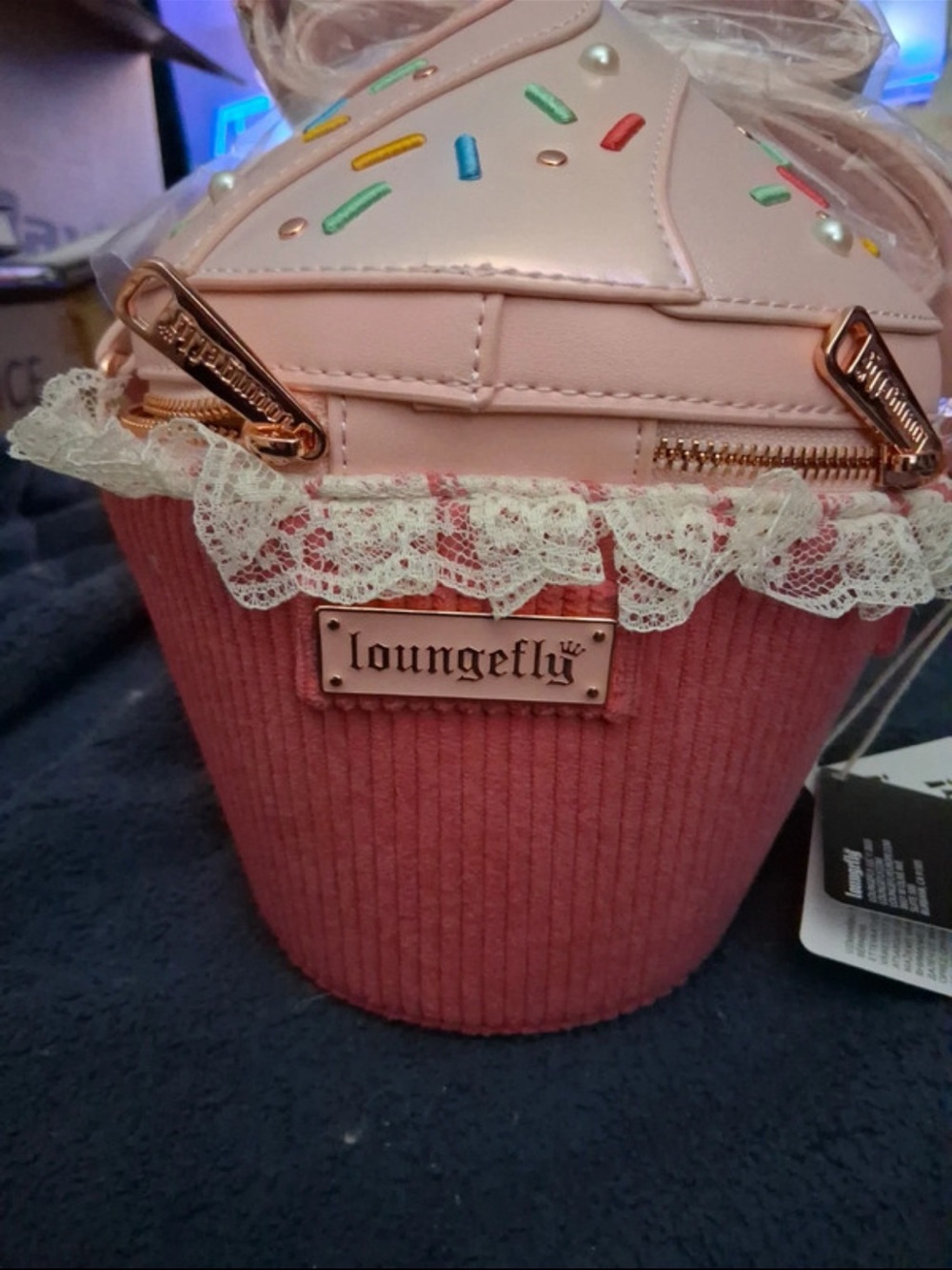 LF Pink Cupcake Crossbody Bag with Multicolor Sprinkles
